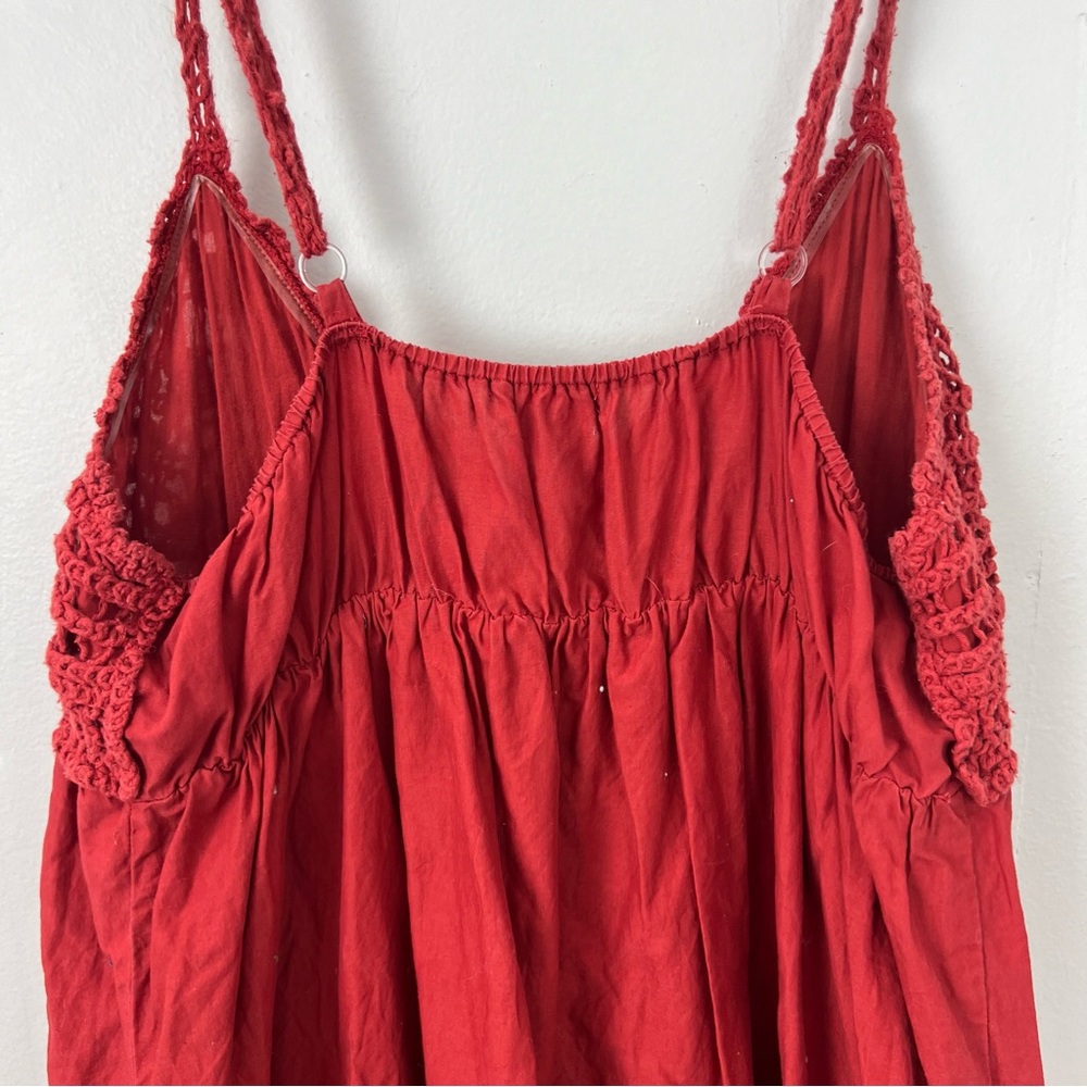 Ultra Pink Women's Red Crochet Mini Dress Embroidered - Picture 7 of 7